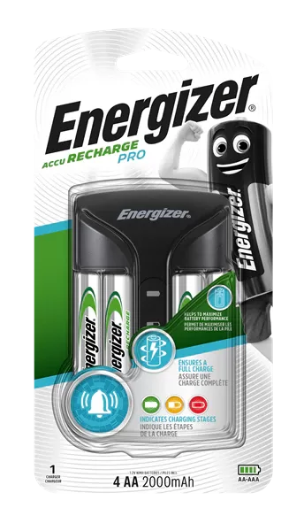 Energizer Accu Recharge PRO bateriju lādētājs + 4 baterijas